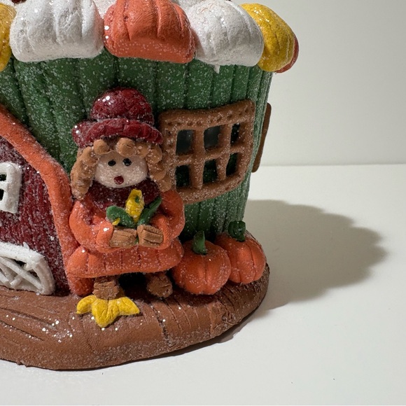 2 Pc Valerie Parr Hill Handmade Illuminated Fall Harvest Cupcake House Cottages - Picture 9 of 16
